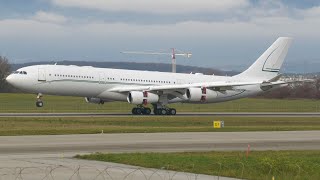 4K  Sky Prime Airbus A340200 HZSKY1 landing at GenevaGVALSGG [upl. by Navert]