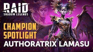 RAID Shadow Legends  Champion Spotlight  Authoratrix Lamasu [upl. by Ttocserp]