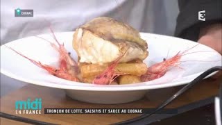 Tronçon de lotte salsifis et sauce au cognac [upl. by Lashoh]