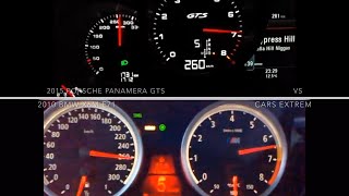 0260 kmh Race 2015 Porsche Panamera GTS VS 2010 BMW X6M E71 [upl. by Gram58]