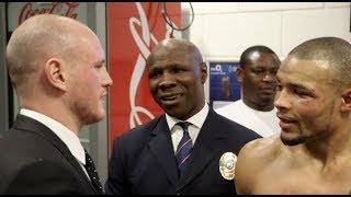 GEORGE GROVES SHOWS CLASS amp CONGRATULATES CHRIS EUBANK JR IN DRESSING ROOM AFTER WIN v JAMES DeGALE [upl. by Parks]