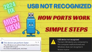 How to Fix Device Not Showing or Recognized in USB Windows 1011 2024  USB Device not Recognized [upl. by Yvaht]