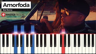 Amorfoda  Bad Bunny  Piano Tutorial  Partitura [upl. by Ammann532]