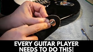 How To Install Schaller Strap Locks To A Guitar [upl. by Ihsakat]