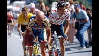 Tour de France 1997  Marco Pantani wins on Alpe dHuez ahead of Ullrich Virenque and Riis [upl. by Cassey]