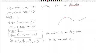 Math 114  135  Normal Rectifying and Osculating Planes  The Plug and Chug Series 20 [upl. by Eisus]