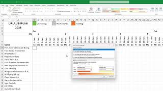 Excel Urlaubsplaner 2025 für Mitarbeiter erstellen  mit Feiertagen Urlaubskalender [upl. by Norrad]