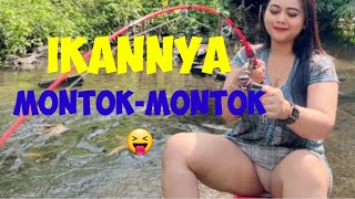 Amazing Fishing Video Beautifull Girl Fishing Until the rod bends strikes the fish is plump [upl. by Clemmy]