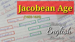 Jacobean Age 16031625  explained in UrduHindi  englishstudynotes4515 [upl. by Atikihs879]