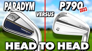 NEW Taylormade P790 irons V Callaway Paradym irons  head to head 2023 [upl. by Tav722]