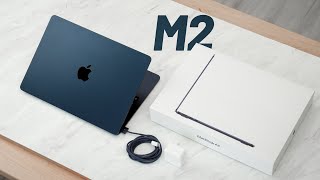 MacBook Air M2 MIDNIGHT Unboxing and Setup  2022 [upl. by Ranjiv]