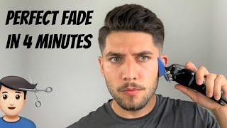 Perfect Fade SelfHaircut In 4 Minutes  How To Cut Mens Hair 2020 [upl. by Leivad]