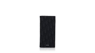 Christian Dior Oblique Vertical Long Wallet Black [upl. by Lamb]