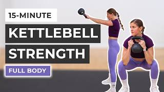 15Minute Beginner Kettlebell Workout All Standing No Repeat [upl. by Devondra]