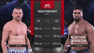 UFC 5 Chuck Liddell Vs Alistair Overeem  Most Brutal UFC Heavyweight Fight English Commentary PS5 [upl. by Daye]