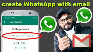 how to create WhatsApp with email  Gmail se WhatsApp kaise banaye  get OTP on email 2024 Hindi [upl. by Cantu]