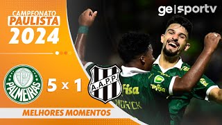 PALMEIRAS 5 X 1 PONTE PRETA  MELHORES MOMENTOS  QUARTAS DE FINAL PAULISTA 2024  geglobo [upl. by Burnie]