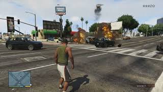 GTA V Franklin blowing up cars with Grande launcher part 11 [upl. by Aulea348]