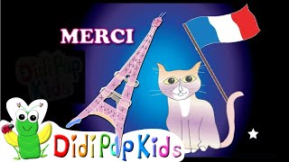 Merci Oui Oui S’il Vous Plaît learn simple French  Cricket Song by DidiPop Kids [upl. by Paule]