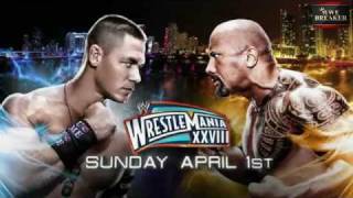 WWE Wrestlemania XXVIII 28  John Cena Vs The Rock Matchcard [upl. by Enoitna679]