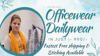 😍Dhamaka SALE Branded Premium Suits Rs990 Free Fastest Delivery Specially for Working and Homemakers [upl. by Ocsirf]