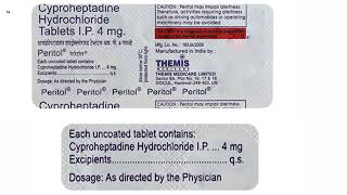 Peritol Tablet  Cyproheptadine hydrochloride tablets ip 4mg Uses  Peritol 4mg Tablet uses Dosage [upl. by Goodson]