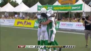 CFL Recap Saskatchewan 43 Hamilton 16  June 29 2012 [upl. by Cenac50]