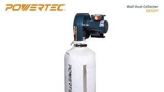 Best Wall Mounted Dust Collector System POWERTEC DC5371  Woodworking Tools amp Accessories [upl. by Sira]