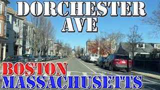 Dorchester Avenue  Boston  Massachusetts  4K Street Drive [upl. by Anairotciv]