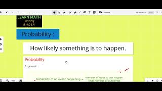 learn probability basic concepts with examples with learnmath with Bader probability viral maths [upl. by Girish648]