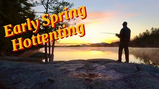 Early Spring Hot Tent Canoe Camping On Lower Saranac Lake [upl. by Sekofski]