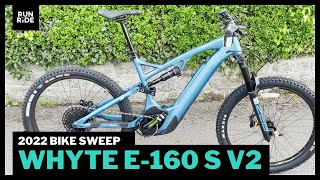 Bike Sweep 2022 Whyte E160 S V2 Electric Mountain Bike  Matt Diesel with Light Blue Slate [upl. by Katy668]