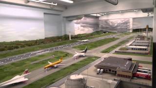 The longest video of the biggest HO scale airport in the world Hamburg Germany 1417 JAN 2014 [upl. by Bork937]