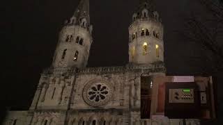 Carillon  volée des cloches pour Noël église St Pierre de Mâcon 21h45 [upl. by Skrap]