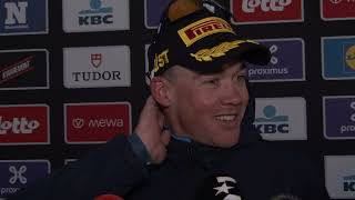 Mads Pedersen  Interview at the finish  GentWevelgem 2024 [upl. by Anayet]