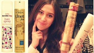 Best Hairspray Loreal Elnett Satin Tesco Value or Aussie  FashionQuirks [upl. by Mudenihc]