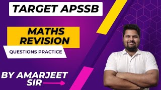 APSSB MATHS REVISION Part 2 by Amarjeet Sir  APSSB MTS apssbsteno apssbexam apssb [upl. by Yhtorod]