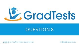 Free Verbal Reasoning Test 4 Question 8 [upl. by Ayor]