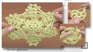 CROCHET motif Snowflake Ornament Tutorial 37 Part 1 of 2 Decoration for Christmas Tree [upl. by Jacoba330]