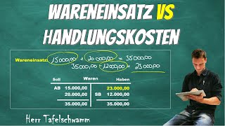 Wareneinsatz und Handlungskosten mit Hilfe von TKonten und dem GuVKonto berechnen und verstehen [upl. by Enneiluj646]