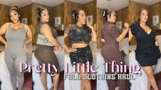 PRETTY LITTLE THING HAUL  ENDOFSUMMER amp FALL PIECES  CAYLA GAMBRELLE [upl. by Acimaj]