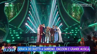 Serata dei duetti I Bnkr44 cantano con Pino DAngiò  La Volta Buona 10022024 [upl. by Oalsecnew]