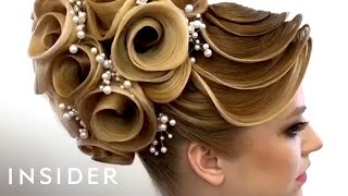 Hairstylist Does Unbelievable Designs With Hair [upl. by Redan]