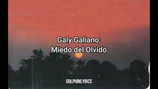 Galy Galiano  Miedo del Olvido DolphinLyrics  Letra [upl. by Afesoj433]