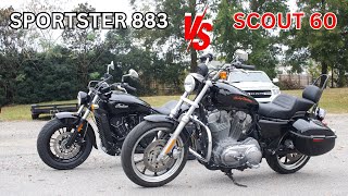 Harley Sportster vs Indian Scout 60 Theres a Clear Winner [upl. by Connie191]