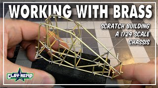 WORKING WITH BRASS How to scratch build a 124 midget chassis using brass and soldering ASMR [upl. by Toinette128]