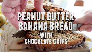 Peanut Butter Banana Bread with Chocolate Chips [upl. by Arodasi]