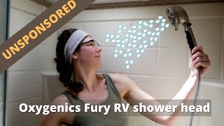 UNSPONSORED Oxygenics Fury RV shower head REVIEW [upl. by Ynattib]