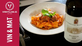 Roberto Vacchi lagar italienska köttbullar i tomatsås med pappardelle [upl. by Lombard461]