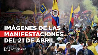 En imágenes  Así fue la jornada de manifestaciones este 21 de abril en Colombia [upl. by Ally682]